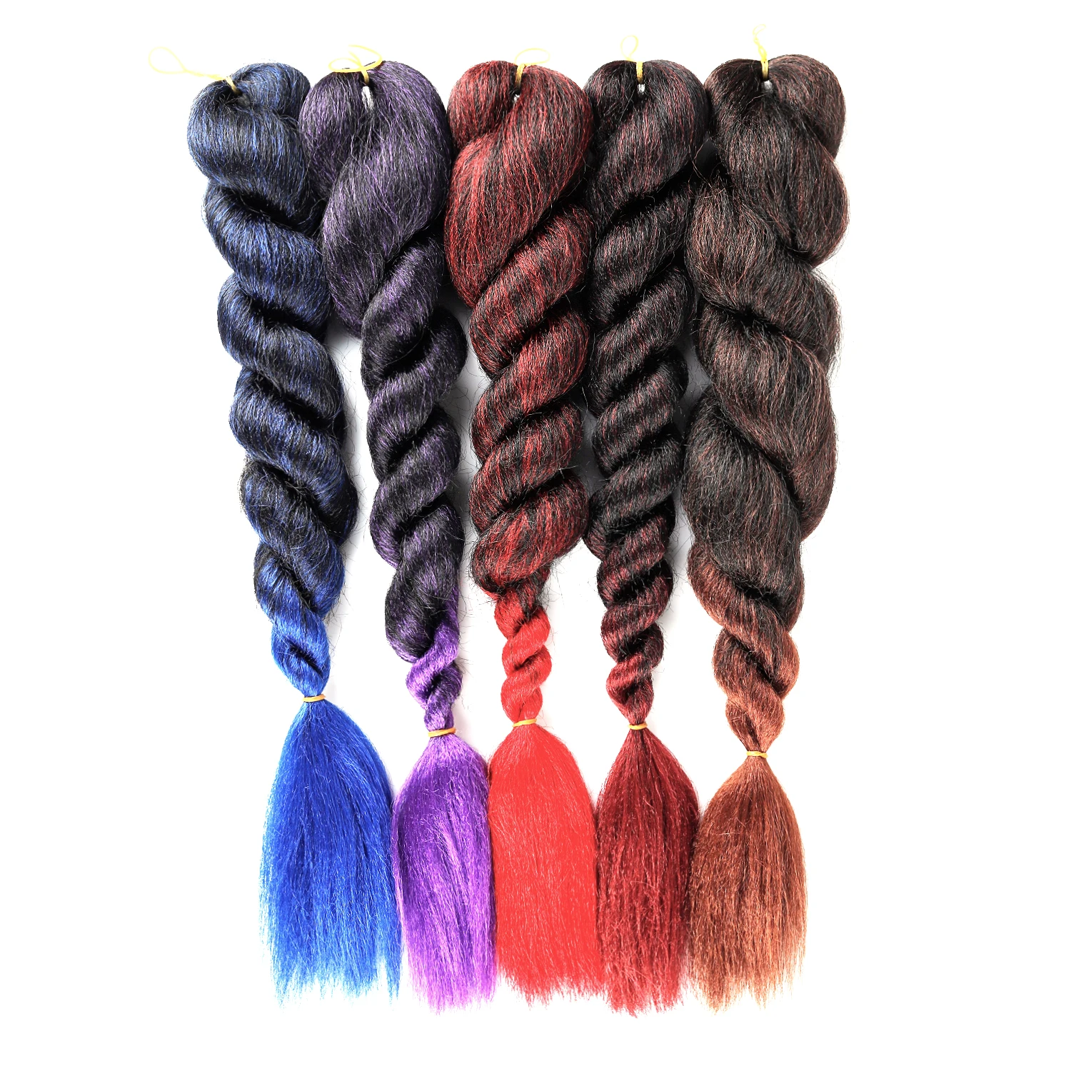 

Ombre Two Tone Jumbo Synthetic Braiding Hair Low Temperature Flame Retardant Braids For DIY Braided Hairstyles