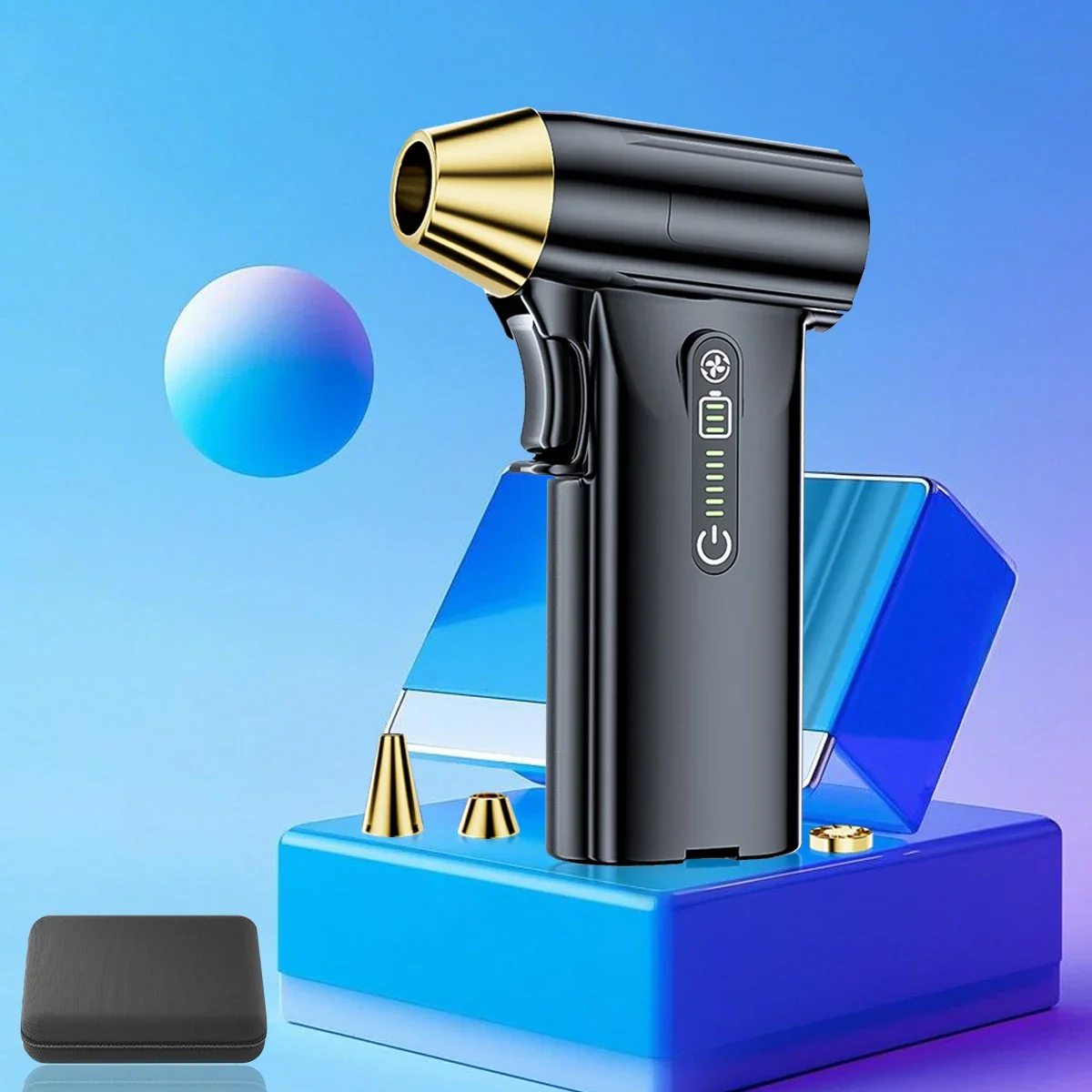 130000 دورة في الدقيقة مروحة توربو صغيرة محرك بدون فرشاة 52 متر قوة الرياح 3 أوضاع سرعة مروحة قناة محمولة من النوع C شحن محمول