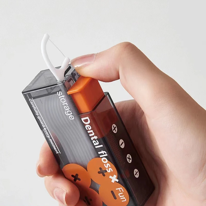 Automatic Portable Teeth Flosser Box Floss Pick Dispenser Convenient Practical For Traveling Camping Containing 10Pcs Floss`-..