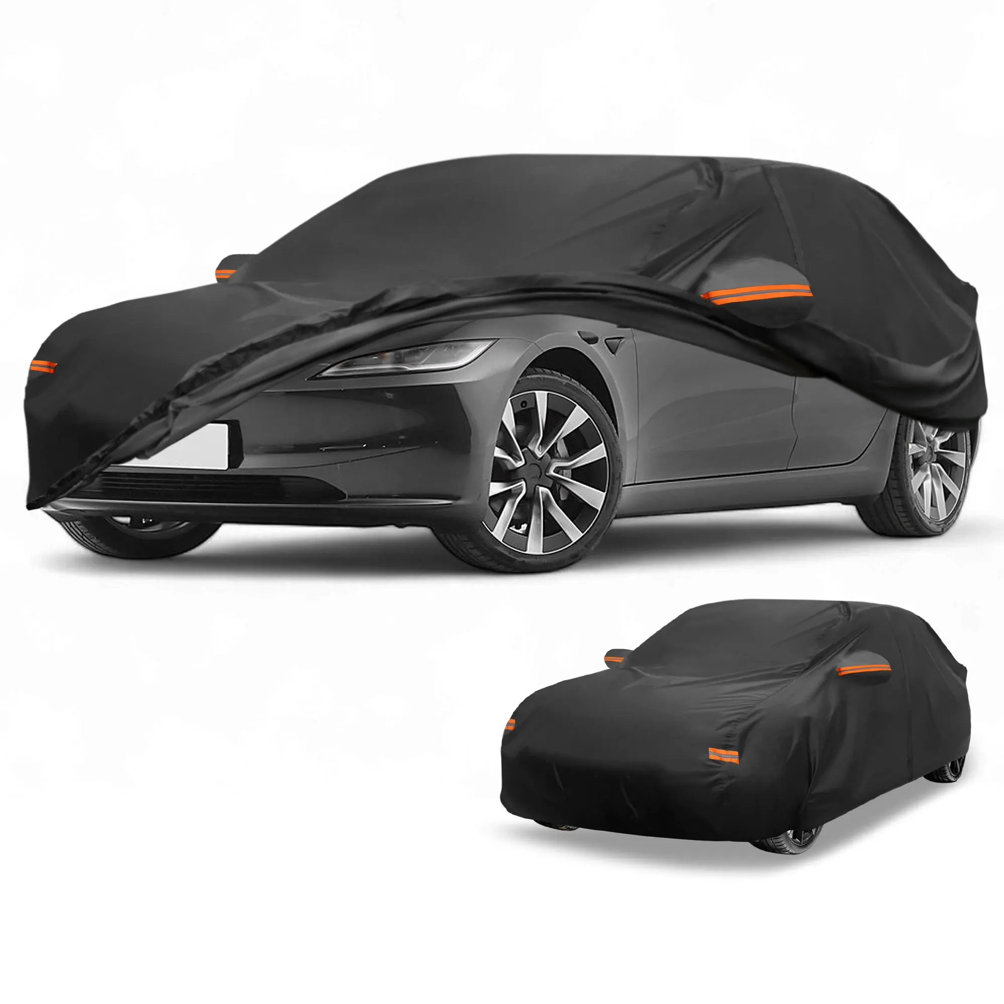 

Uxcell Car Cover All Weather for Tesla Model 3 Black 190T-Pu with Left Zipper