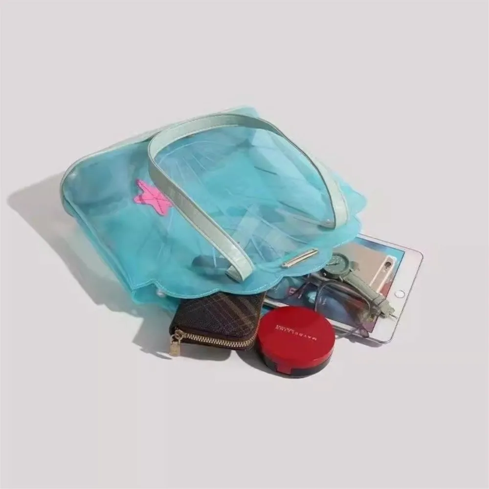 JIAERDI Transparent Blue Shell Bag Purse Women High Street Summer Casual Handbag Female Harajuku Aesthetic Shoulder Bags Chic