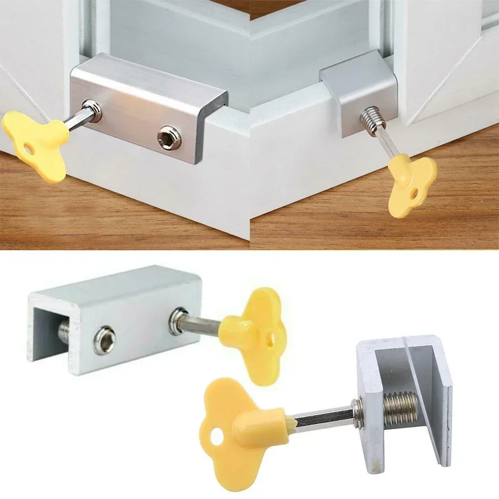 Door Shutter Lock Restrictor Window Security Key Lock Sliding Doors Windows Restrictor Child Safety Anti-theft Door Stopper