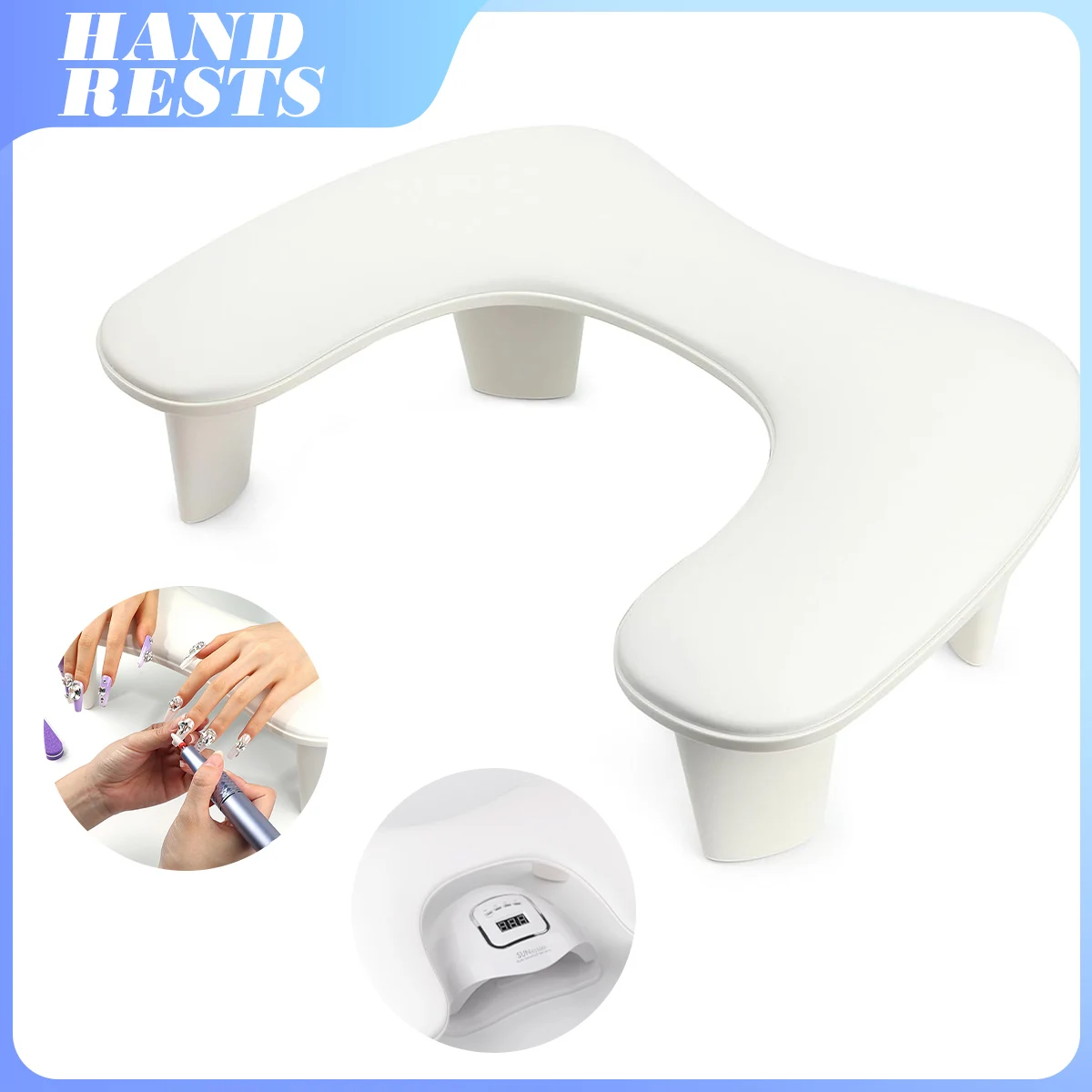 U-shaped Nail Arm Rest with Detachable Brackets Big Manicure Hand Rest Pillow for Nail Tech Must Haves Manicure Tools