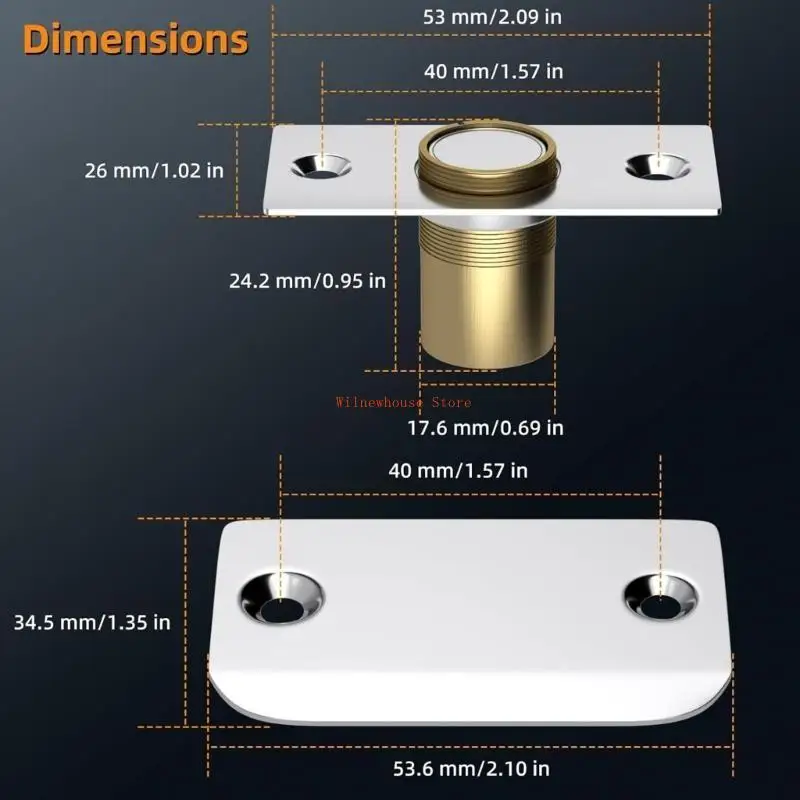 F62A 4PCS Balls Balls Cửa bắt cửa bên trong Bóng điều chỉnh Bóng Magnet