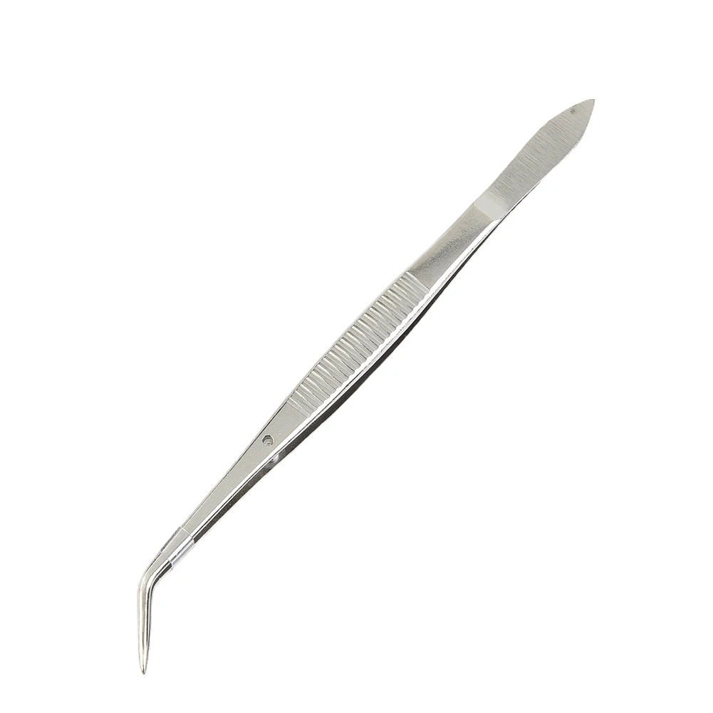 Stainless Steel Tweezers Bend Chuck With Positioning For Dentistry Restoration  Both Dentist And Personal Removing Tartar Tools