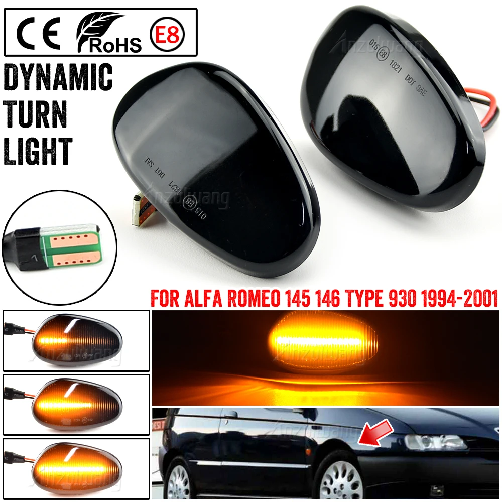 Car LED Dynamic Side Marker Light Turn Signal Blinker For Alfa Romeo 145 146 930 155 SPIDER GTV 60603161 60603162