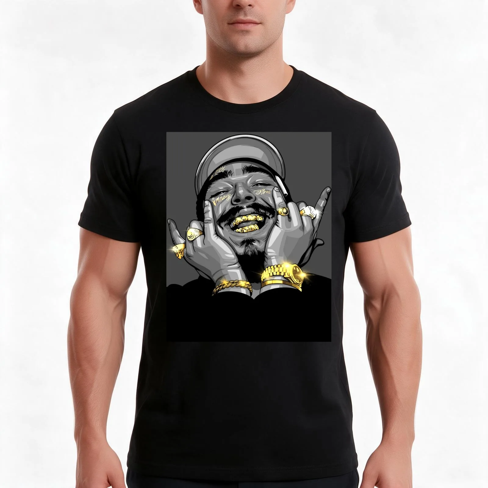 PossttMaaloone's Multifaceted Artistry T-Shirt, Summer Casual Cotton Tee, Oversized Streetwear Tops, Vintage Graphic Print
