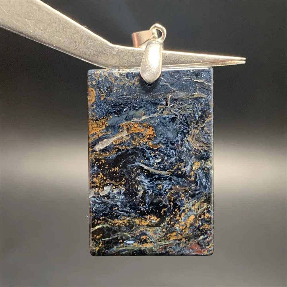 Oil Painting Natural Namibia Blue Pietersite Pendants Necklace Women Yellow Red Cat Eye Pieter Site Healing Beads Jewelry AAAAAA view 5