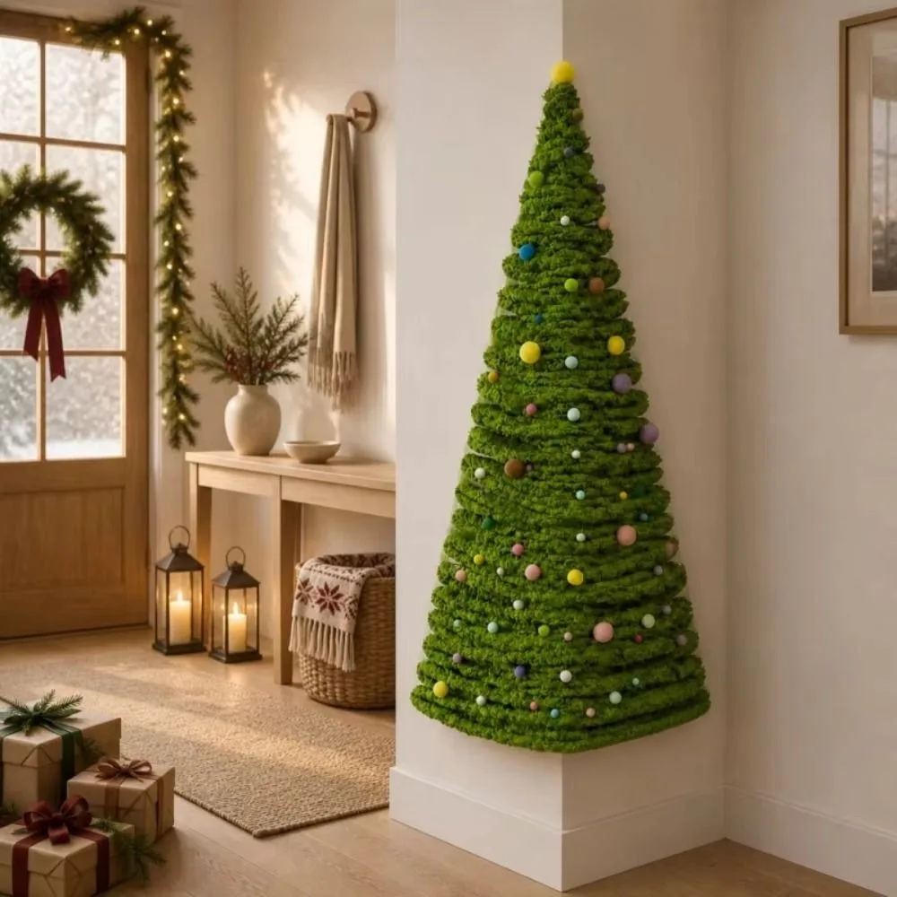 Thick Chenille Stems DIY Christmas Tree Wall-Mounted Ultra Thick Wall Christmas Tree No Frame Needed Green Christmas Tree Kit