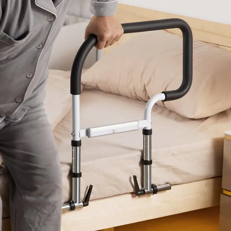 

Bedside Handrail with Safety Sensor Light for Elderly Stand Up Assistance Installation Free Portable Bedside Handrail Railing