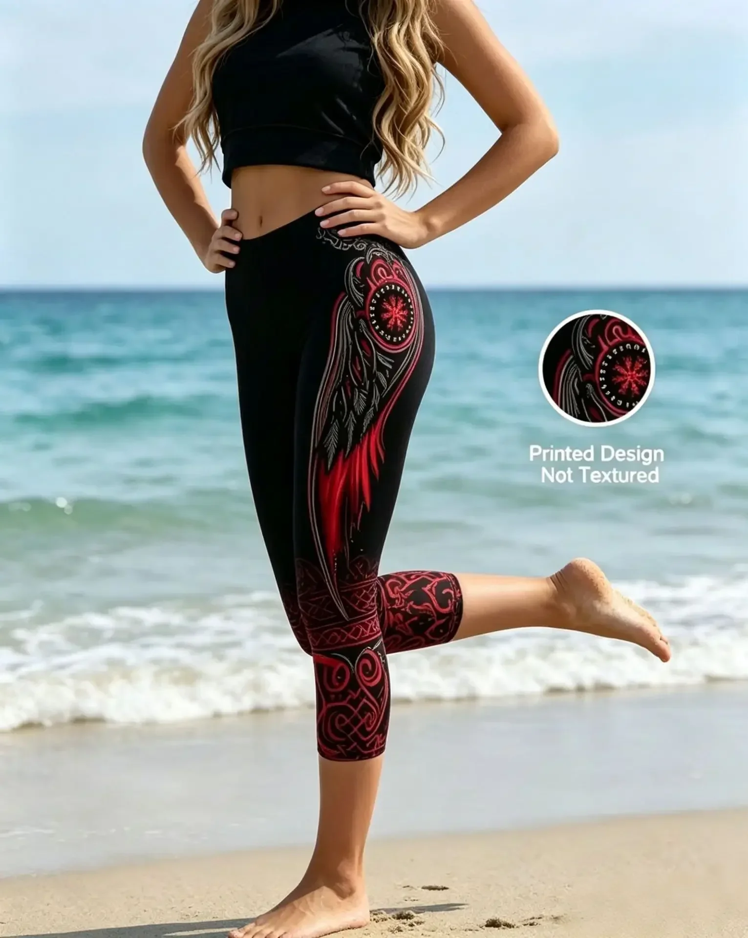 Women Retro Comic Graffiti Letter Print High Waisted Leggings Slimming Skin-Friendly Breathable Soft Flattering Gym  Comfy