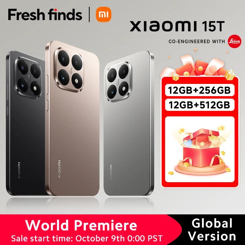 World Premiere Xiaomi 15T 5G Smartphone Leica Camera MTK Dimensity 8400-Ultra 12GB RAM 67W 5500mAh 6.83" AMOLED Display 120Hz