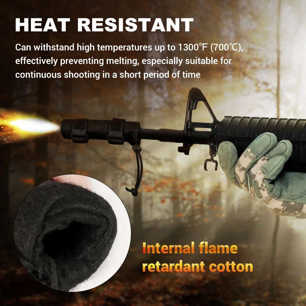 15cm Suppressor Cover Heat Resistant Suppressor Wrap Sleeve with Burn Proof Fiber Barrel Protector Cover Heat Resistant