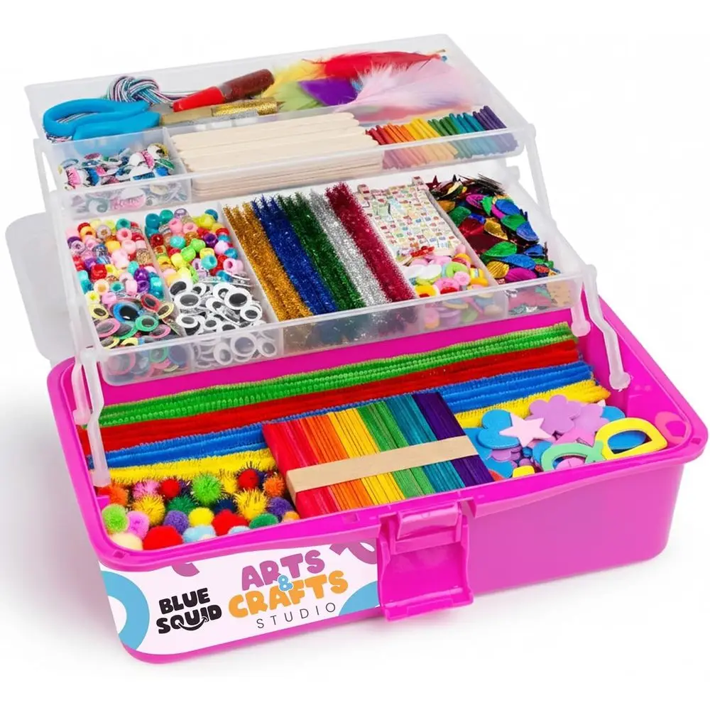 

Deluxe Art Supplies Box with 2800+ Pieces, 2 Desks, 18 Components, and Sturdy Handle for Kids Ages 4-12