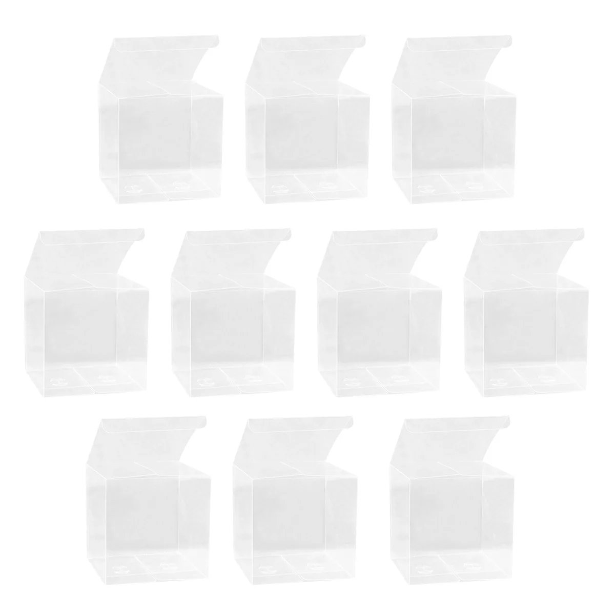 10pcs Transparent Cube Box Clear Candy Treat Box Plastic Gift Packing Box for Baby Shower Wedding Birthday Party - 10x10x10cm