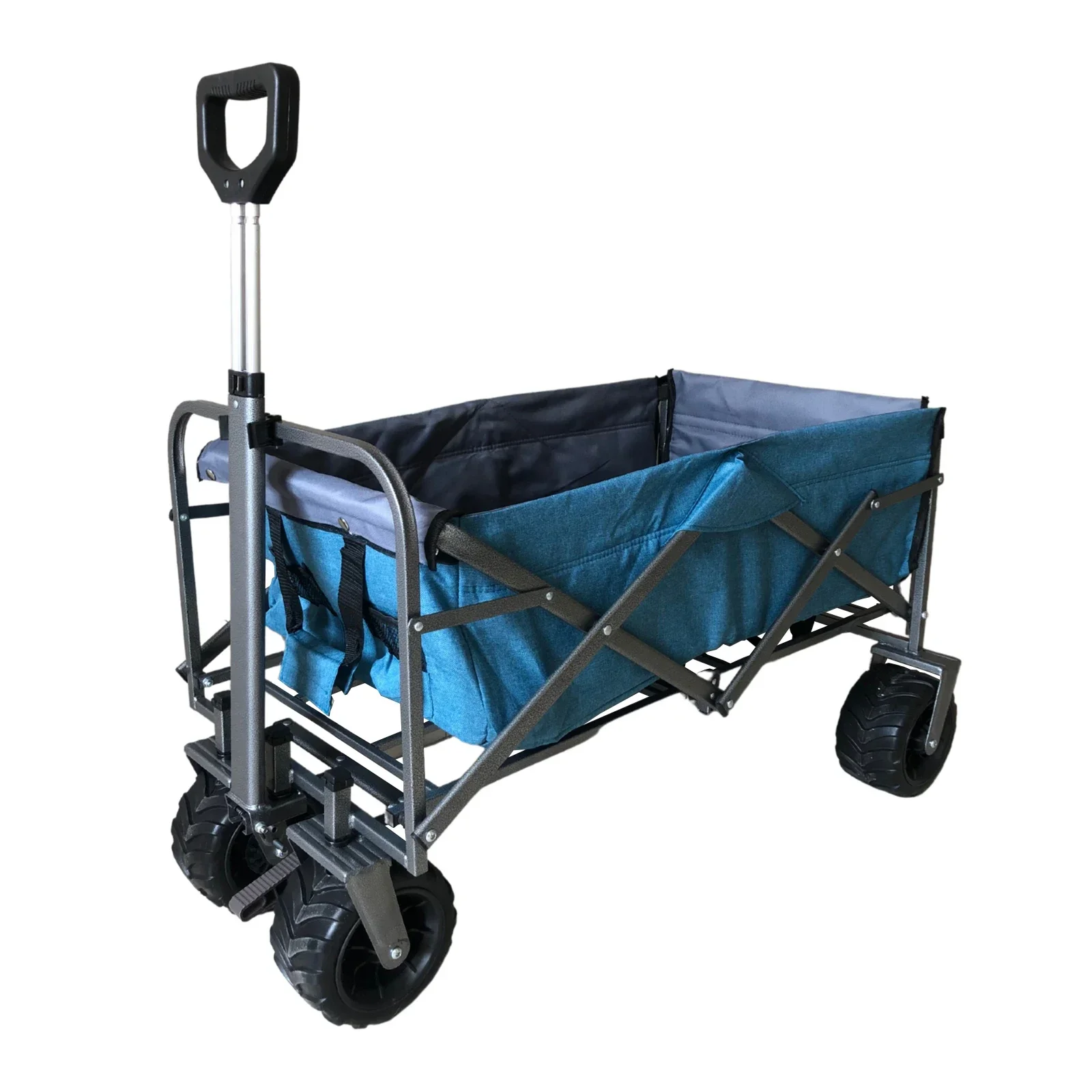 GT1814 Outdoor Collapsible Foldable Folding Carry Trolley Camping Truck Folding Wagon Truck 4 Wheel Beach Trolley Wagon