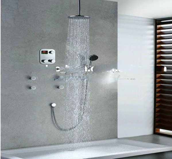 Cheap price brass digital display bathroom thermostatic shower set