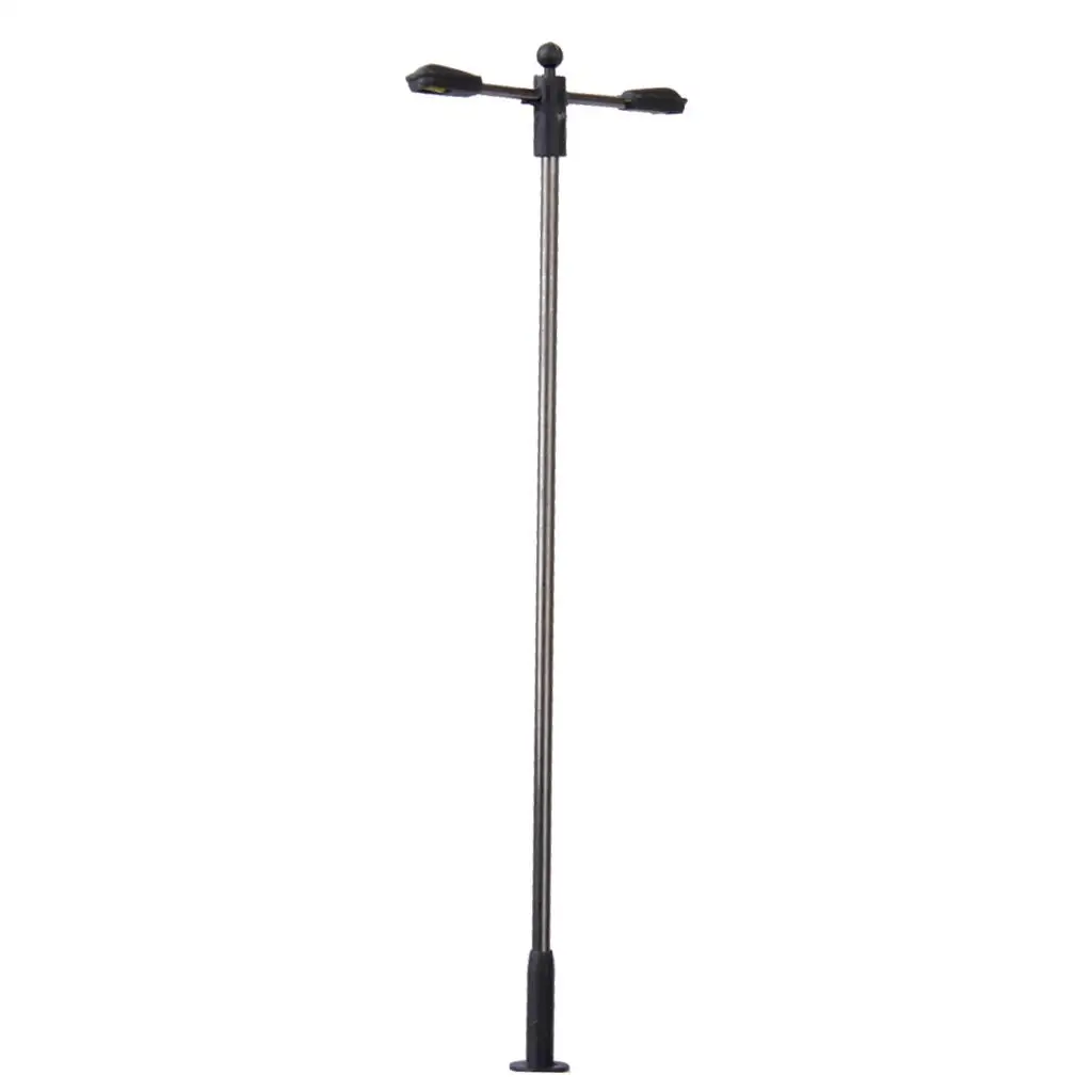 

10pcs Model Street Lamp Lights Double Head for Model Train Layout Scenery