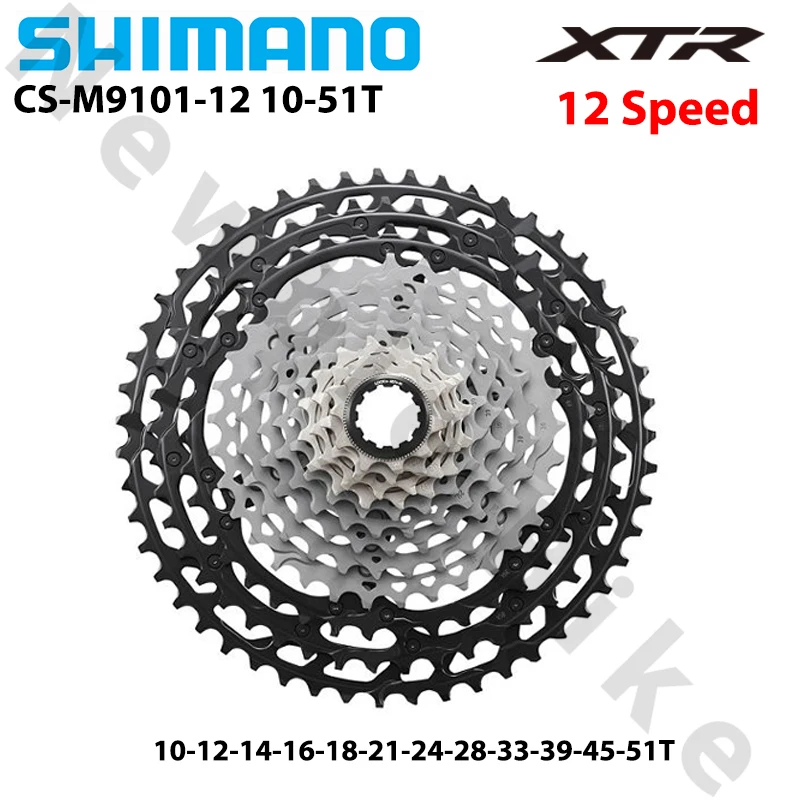 

SHIMANO XTR M9100 12Speed Cassette for MTB Mountain Bike Sprocket CS-M9101-12 10-51T Micro Spline Bicycle Freewheel 12S 12V