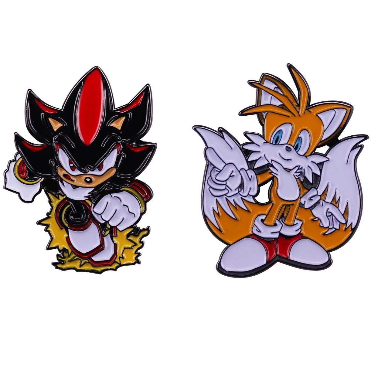 Sonic The Hedgehog Pins Shadow The Hedgehog broche Kawaii insignia colas broches para niños Pro Choice Pin