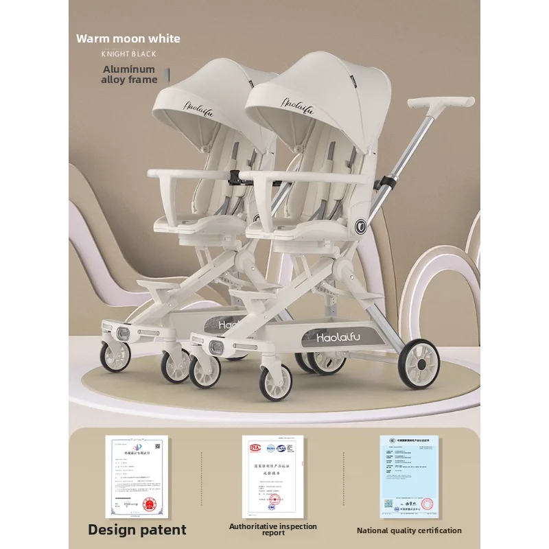 Twin Baby Trolley Baby Walking Artefakt Baby Walking Light Folding kann sitzen und liegen Double Twin Twin kann ausgenommen werden