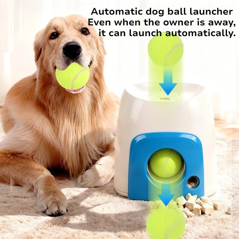New Pet Training Ball Launcher Interactive Feeding Reward Machine Automatic Tennis Throw Toy For Dogs Indoor Outdoor Play