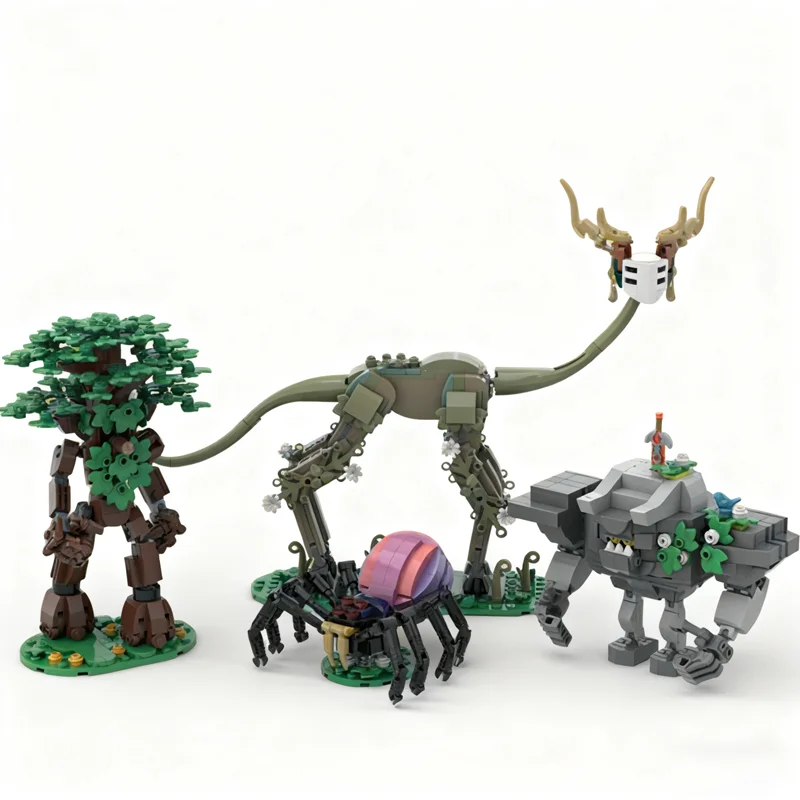 

1085PCS MOC Medieval Castle Forest Creatures Fantasy Bestiary Model Collectible Display DIY Creative Bricks Home Decor Gift Set