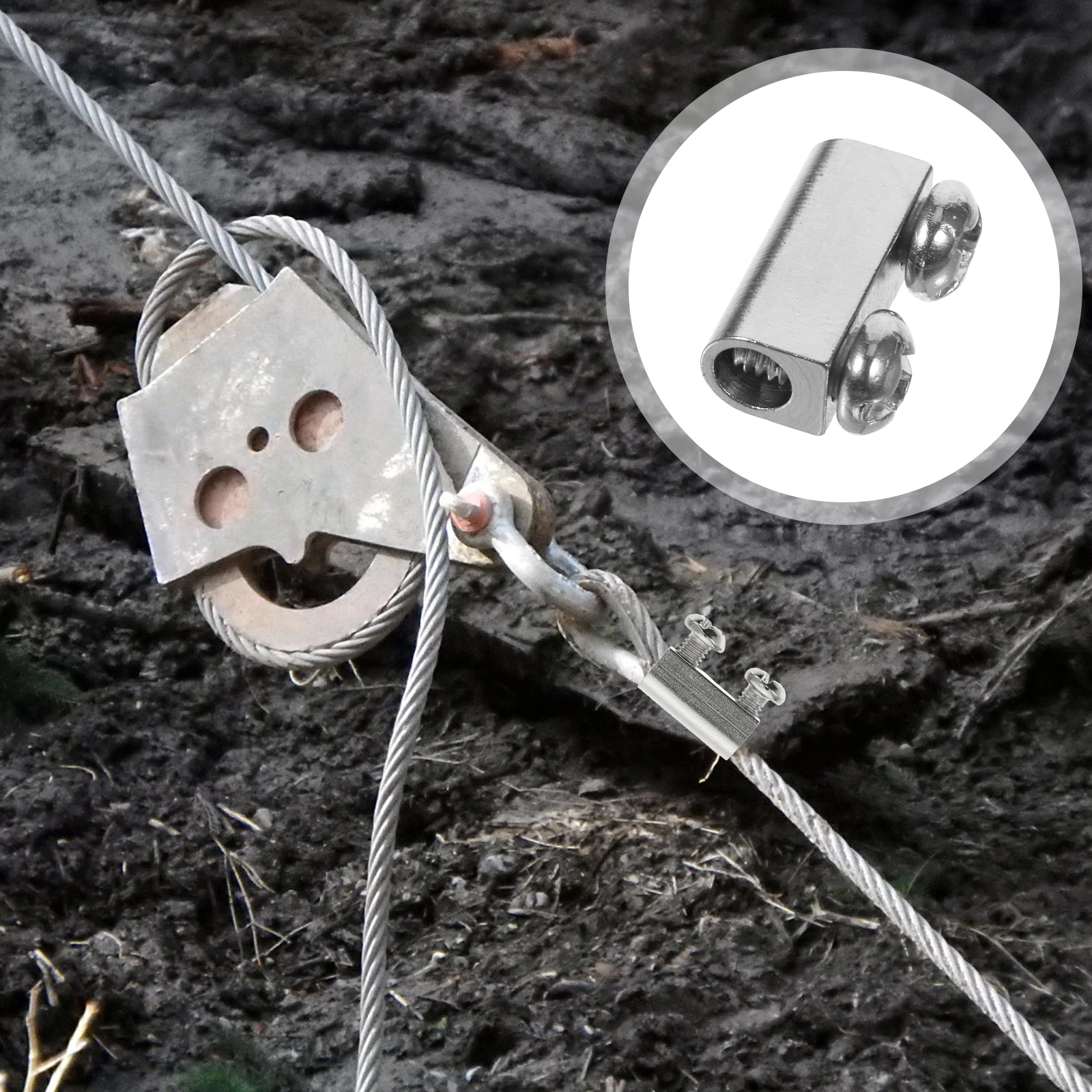 

10 Pcs Clamps Heavy Duty Bidirectional Wire Locker Stainless Steel Cable Fasteners Rope