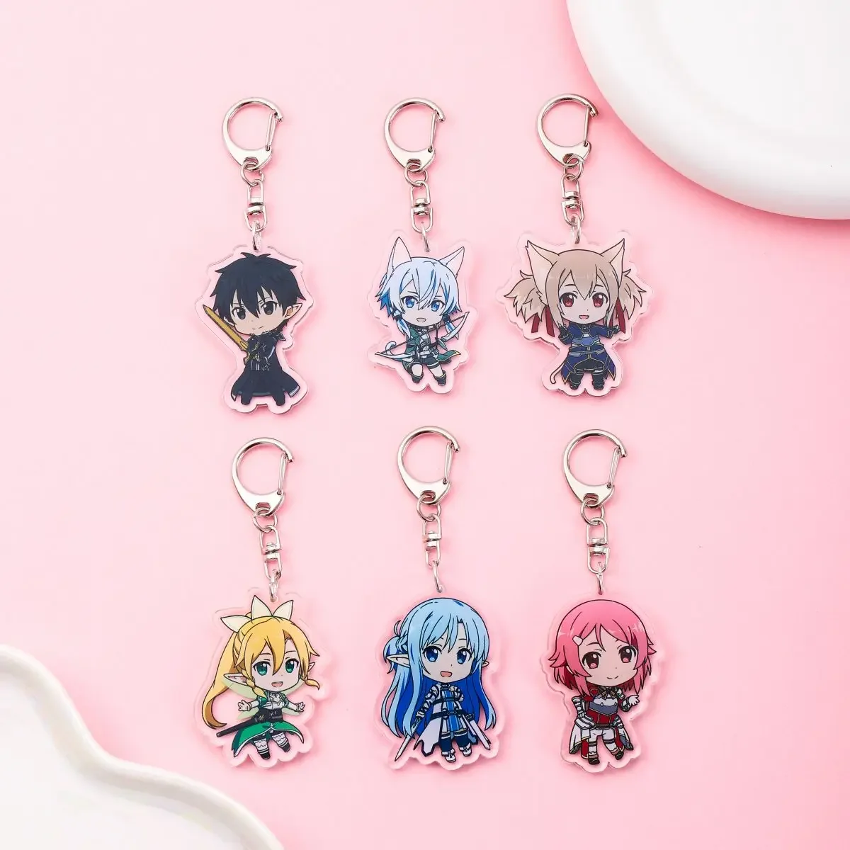 Anime Acrylic keychain accessaries Cartoon funny Bag Pendant Gift cute creative bag charm funny Friends Gifts Keyring