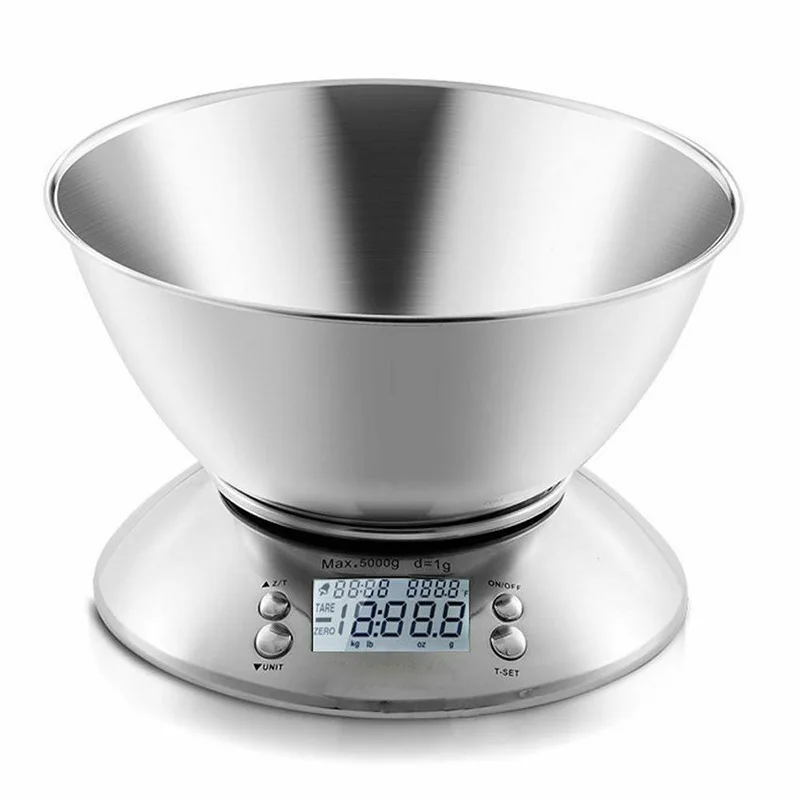 

Weighing scale Food Tare Function Digital Timer Taring LCD Kitchen sokany 1204 304 Stainless Steel Electronic For Cooking/Bakery