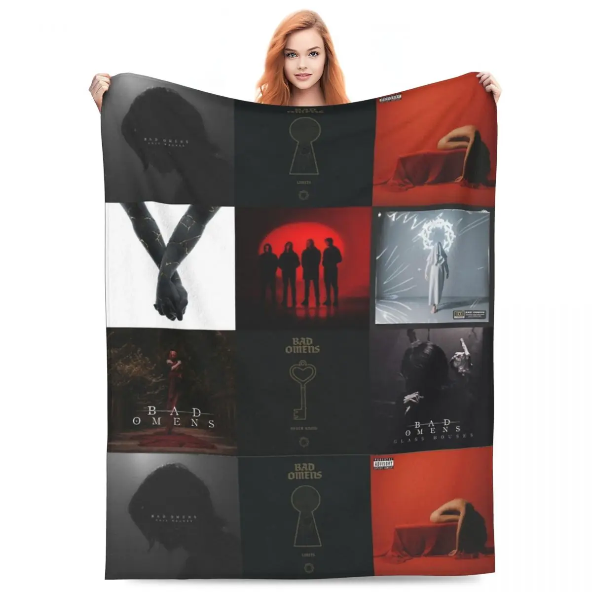 Bad Omens All Albums Blankets Fleece Textile Decor Music Tour Cozy Lightweight Throw Blanket for Bed Office Bedspread