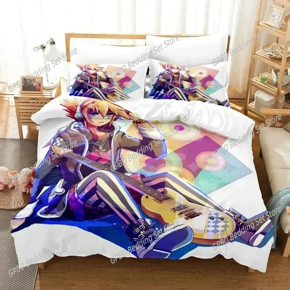 لعبة The World Ends With You طقم سرير فردي مزدوج كوين كينج كال كينج مقاس كينج مجموعة أغطية سرير