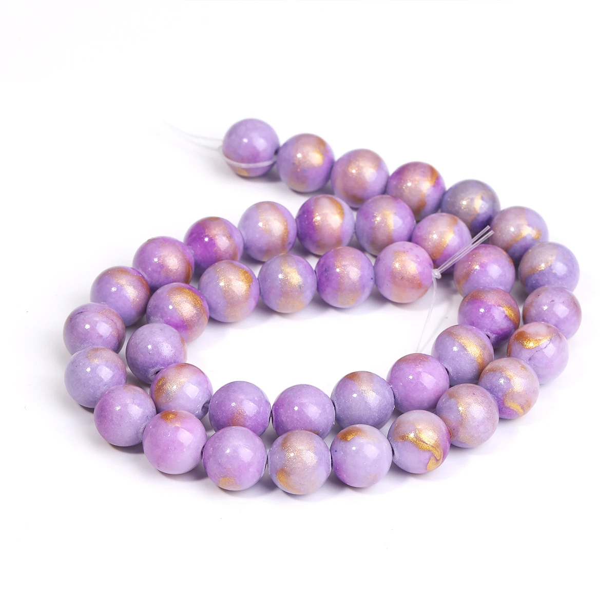 مهشان اليشم الذهب الضوء الأرجواني حبة حجر ثقب كبير 1.6-1.8 مللي متر سوار ذاتي الصنع إكسسوارات 4/6/8/10/12 مللي متر بالجملة دروبشيبينغ #5