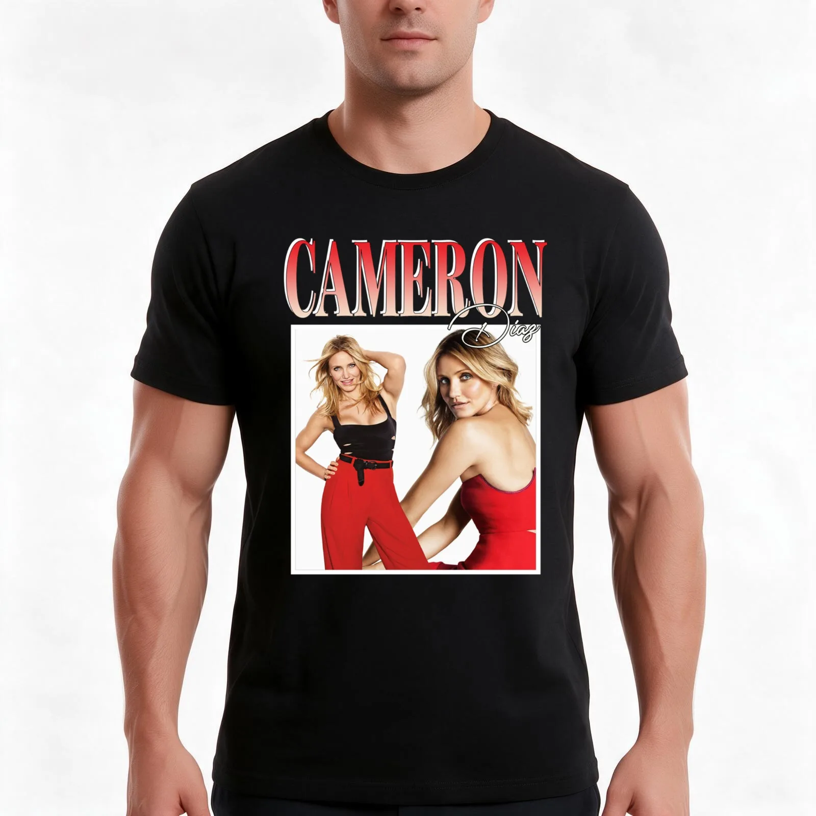 Cameron Diaz T-Shirt Summer Casual Cotton Tee Oversized Streetwear Tops Vintage Graphic Print Loose Fit Short Sleeve