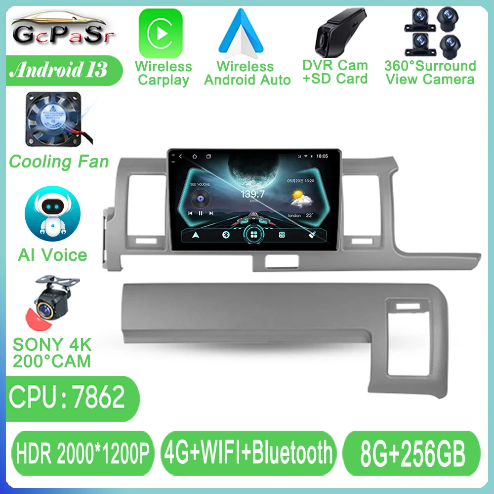 

Android For Toyota Hiace H200 2010 - 2018 RHD Car Radio Video Multimedia Player Cam Navigation GPS Touchscreen Autoradio 5G WIFI