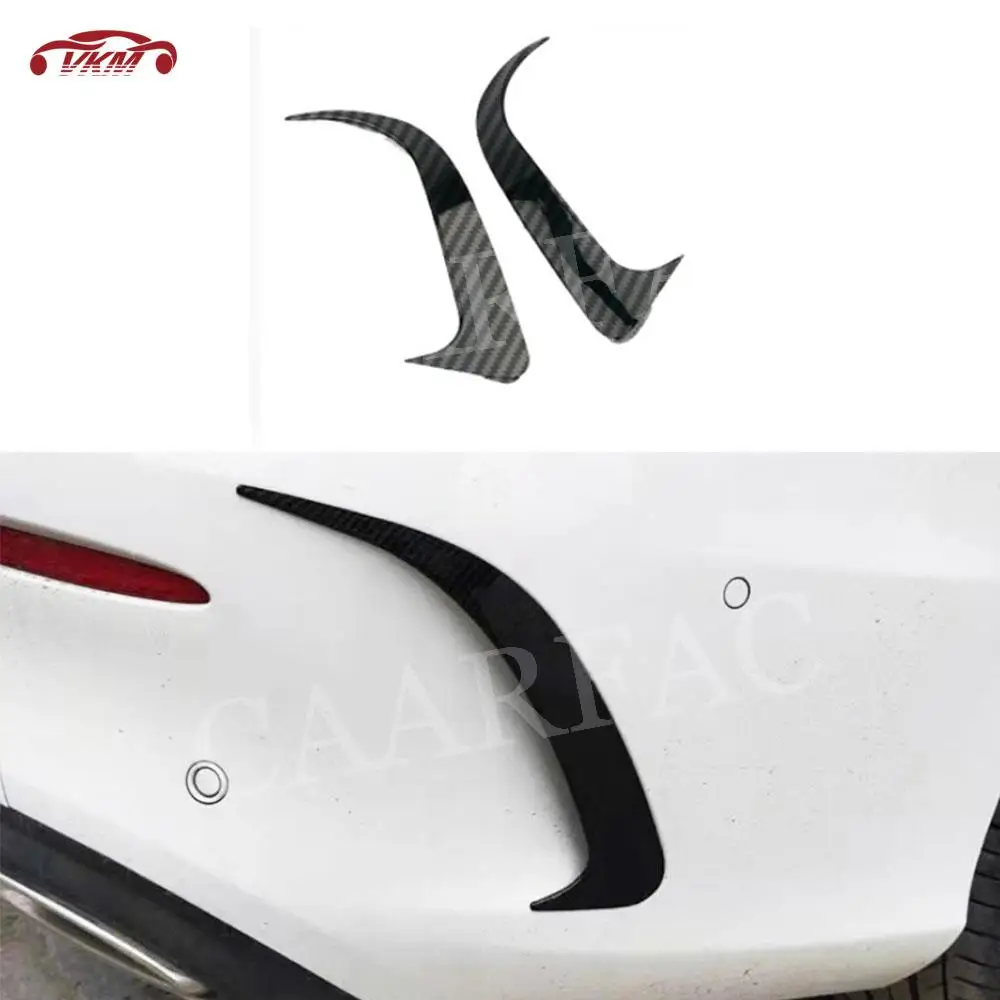 

ABS Gloss Black Rear Bumper Fins Anards Splitters for Mercedes Benz C Class W205 C180 C200 C300 C63 AMG Coupe 2 Door 2015-2021