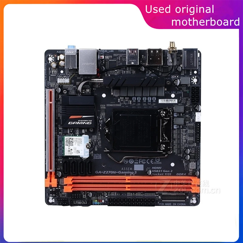 Used LGA 1151 MINI ITX For Intel Z270 GA-Z270N-GAMING Z270N-GAMING 5 Computer USB3.0 SATA3 Motherboard DDR4 Desktop Mainboard