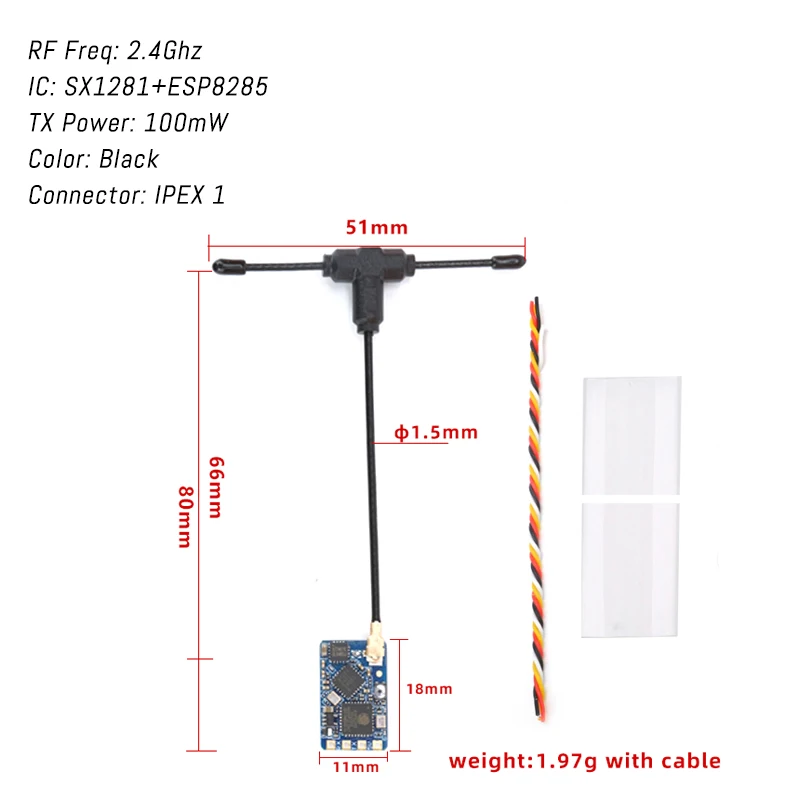 BAYCK ELRS Receiver 915M/2.4GHz NANO ExpressLRS RX T Type Antenna Support WiFi For RC FPV Racing Drone Quadcopter
