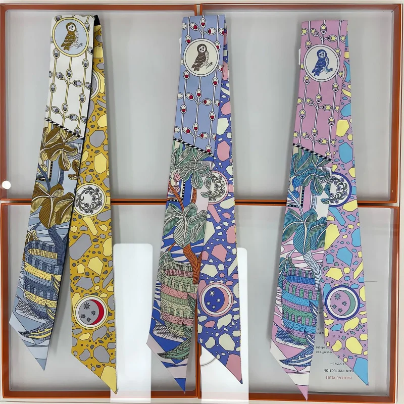 Korean Style New Live Broadcast Hot Selling 18 Silk Women's Ribbon Winding Bag Handle Ribbon Scarf Small Scarf