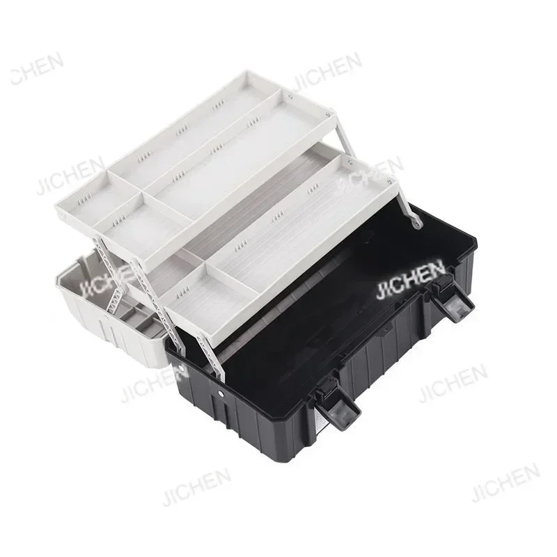 

HR1 JC Hot Sale Three Layer Plastic Foldable Toolbox Household Maintenance Electrician Tool Multi-functional Box Storage Case