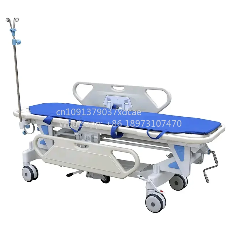 Height-Adjustable General . Abs Patient Transport Stretcher Trolley Gas Spring Furniture For Hotels Hospitals Clinics