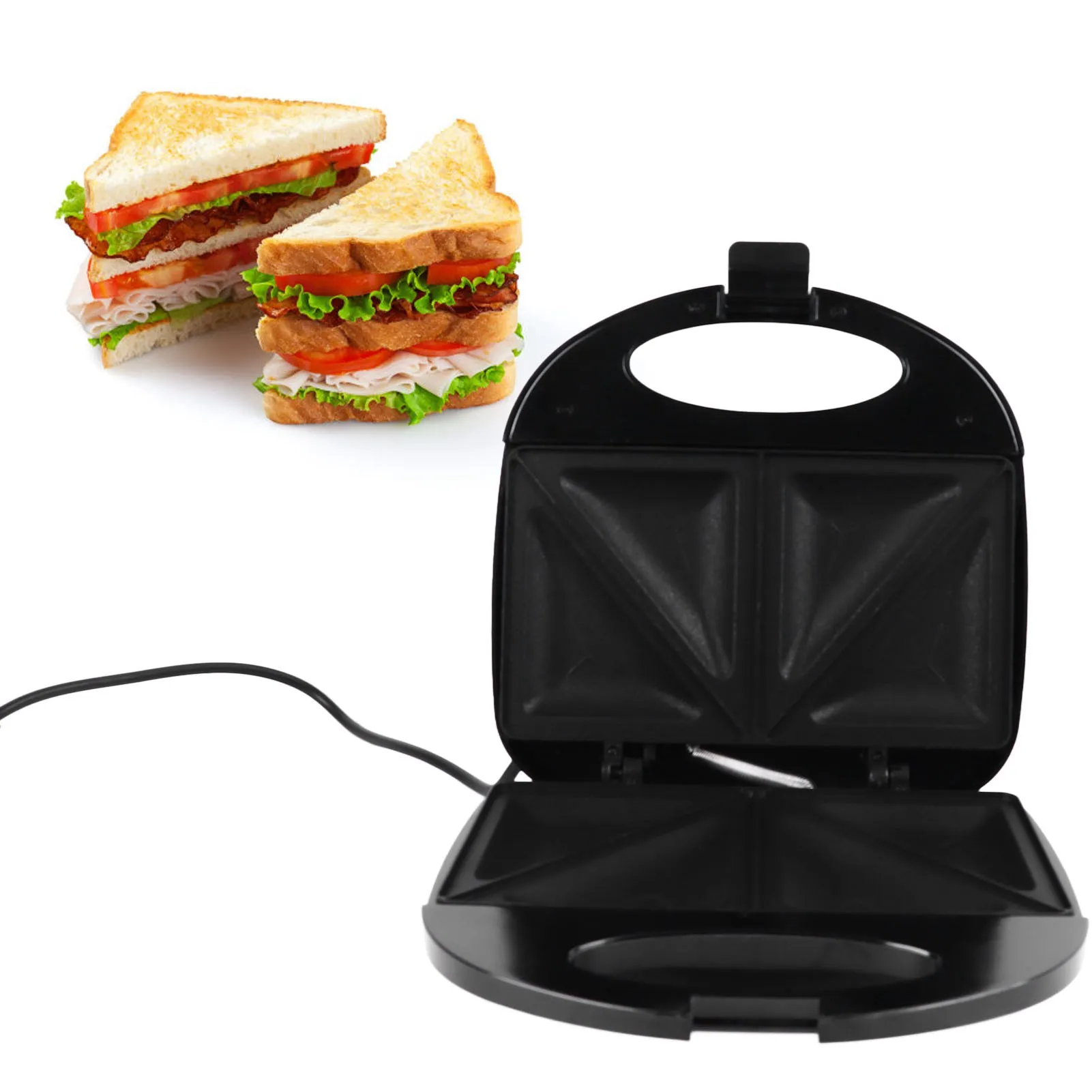 

Sandwich Maker Breakfast Sandwich Maker Grill Sandwich Press Grill Grilled Cheese Maker with Easy Cut Edges 110-220V