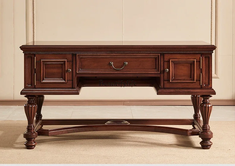 

LD6American Country Solid Wood Desk Chair Combination Home Retro Affordable Luxury Desk