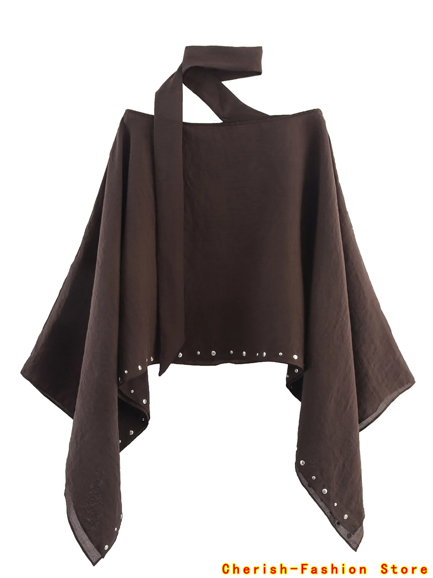 2025 Summer Rivet Scarf New In Cape Coats And Jackets Holiday Casual Poncho Women's Loose Cropped Cloak Jackets for Women Brand