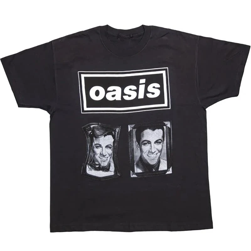 Retro Oasis Rock Punk Band T-Shirt Cotton Graphic Tee Men Women Summer Streetwear