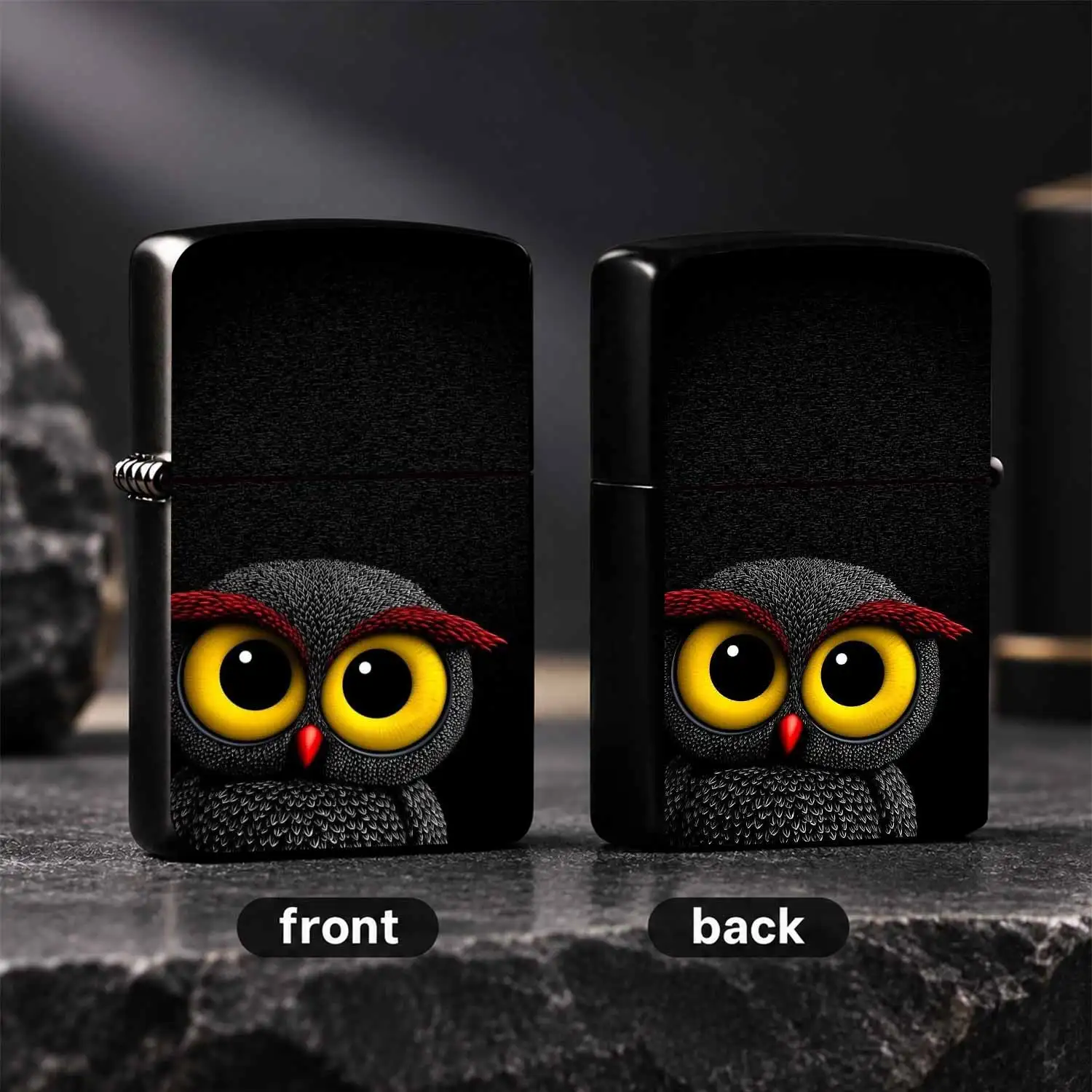 Creative Dark Style Cute Big-Eyed Owl Portable Lighter, Trendy Cool Atmospheric Daily Carry Item, Multi-scenario Practical Accessory, Unique Exquisite Heartwarming Small Gift For Friends And Hobb A Humorous And Interesting Lighter