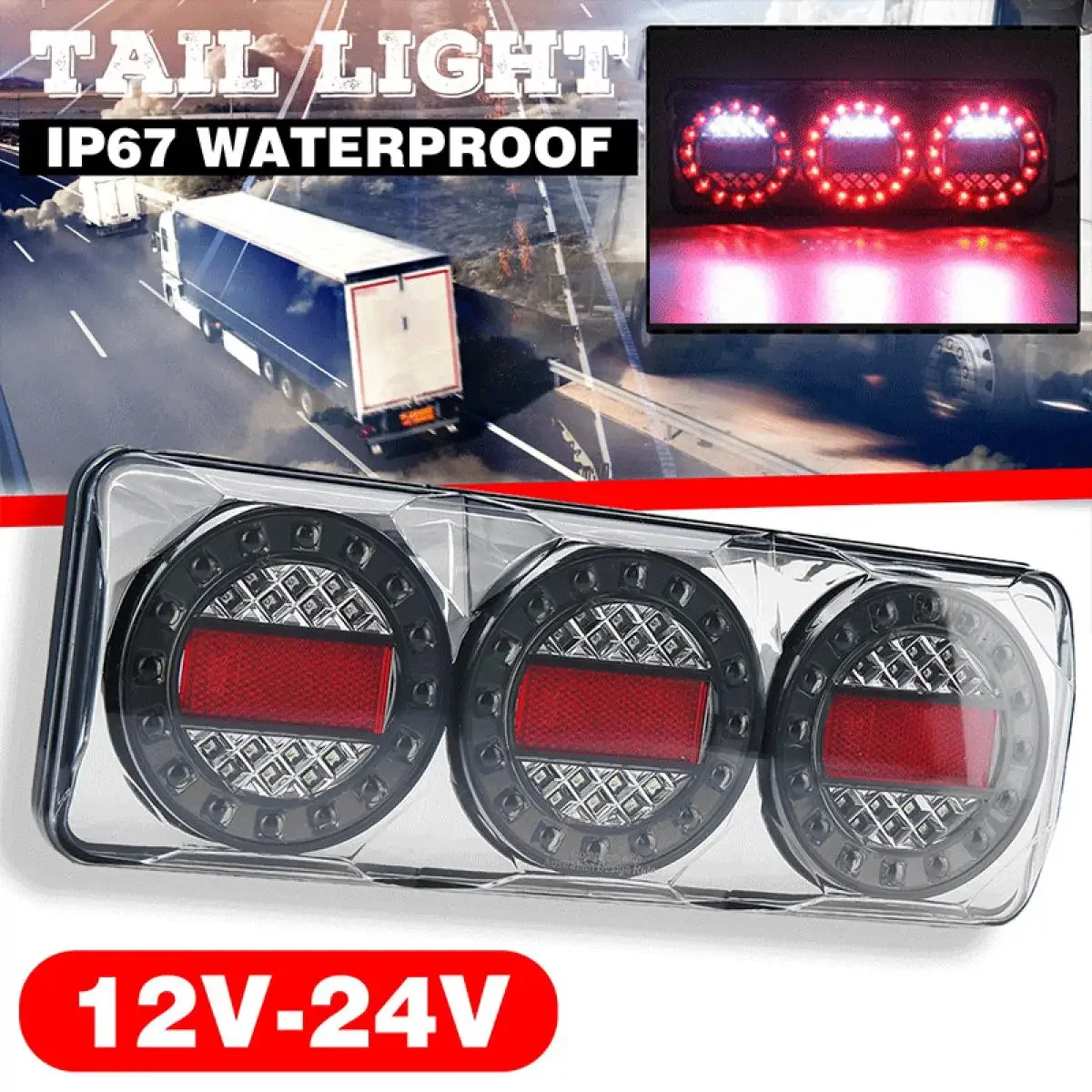 

1 PAIR MAXILAMP 3 SERIES LED Combination Tail Lights STOP TAIL INDICATOR REVERSE Ute Truck Tail Light