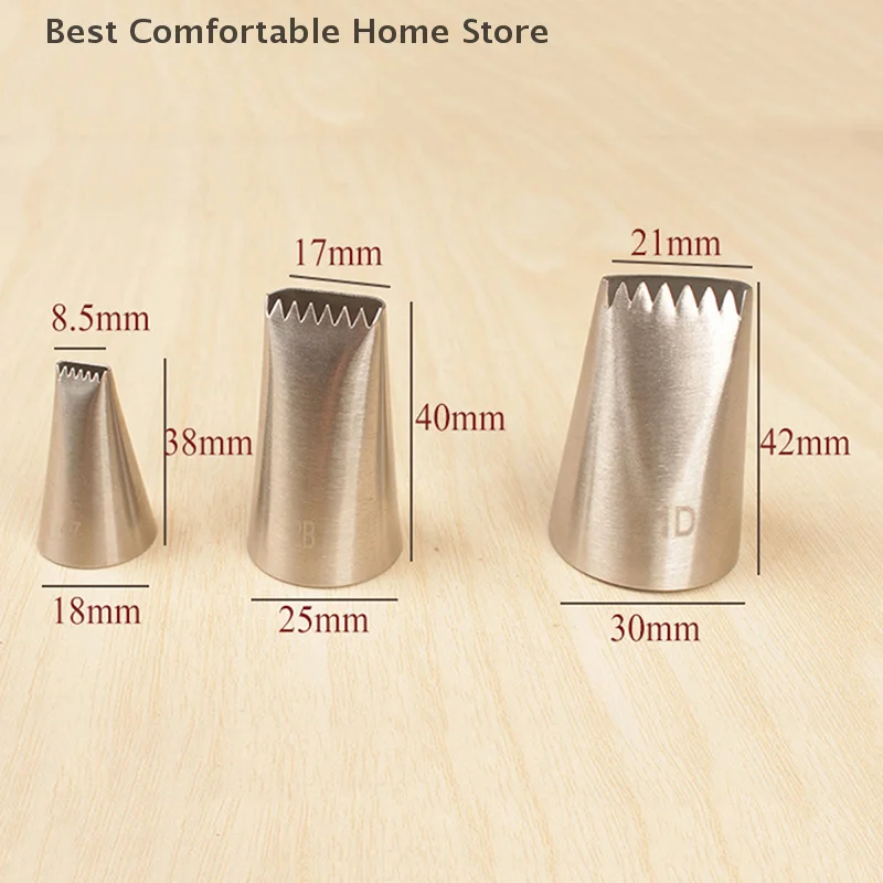 3pcs Basket Weave Tips Icing Piping Nozzle Tips Stainless Steel Tube Nozzles
