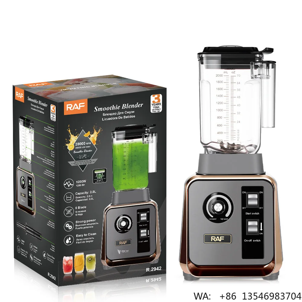 RAF European Standard Wall-breaking Machine Multi-function Stainless Steel Blade 6 Blades 2.0L 1200W High Power Slush Household