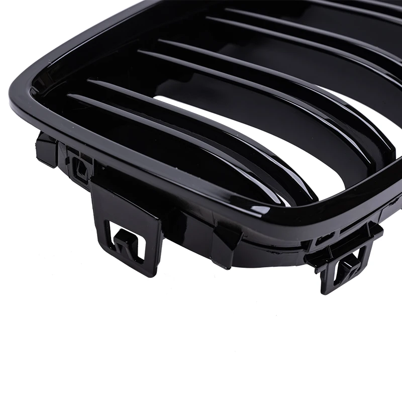 Pulleco Auto-Frontstoßstangengrill, Racing-Grill für BMW 4er F32 F33 F36 M3 F80 M4 F82 12–18 Dual-Slat, glänzendes Schwarz, Zubehör